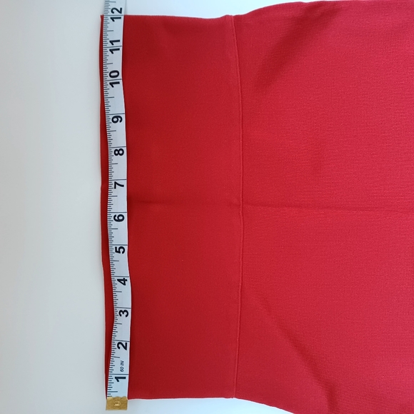 Express Red and Eggplant Color Block Bandage Skirt XS - Picture 4 of 5